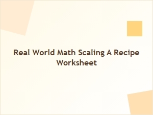 Scaling Recipes Using Real World Math